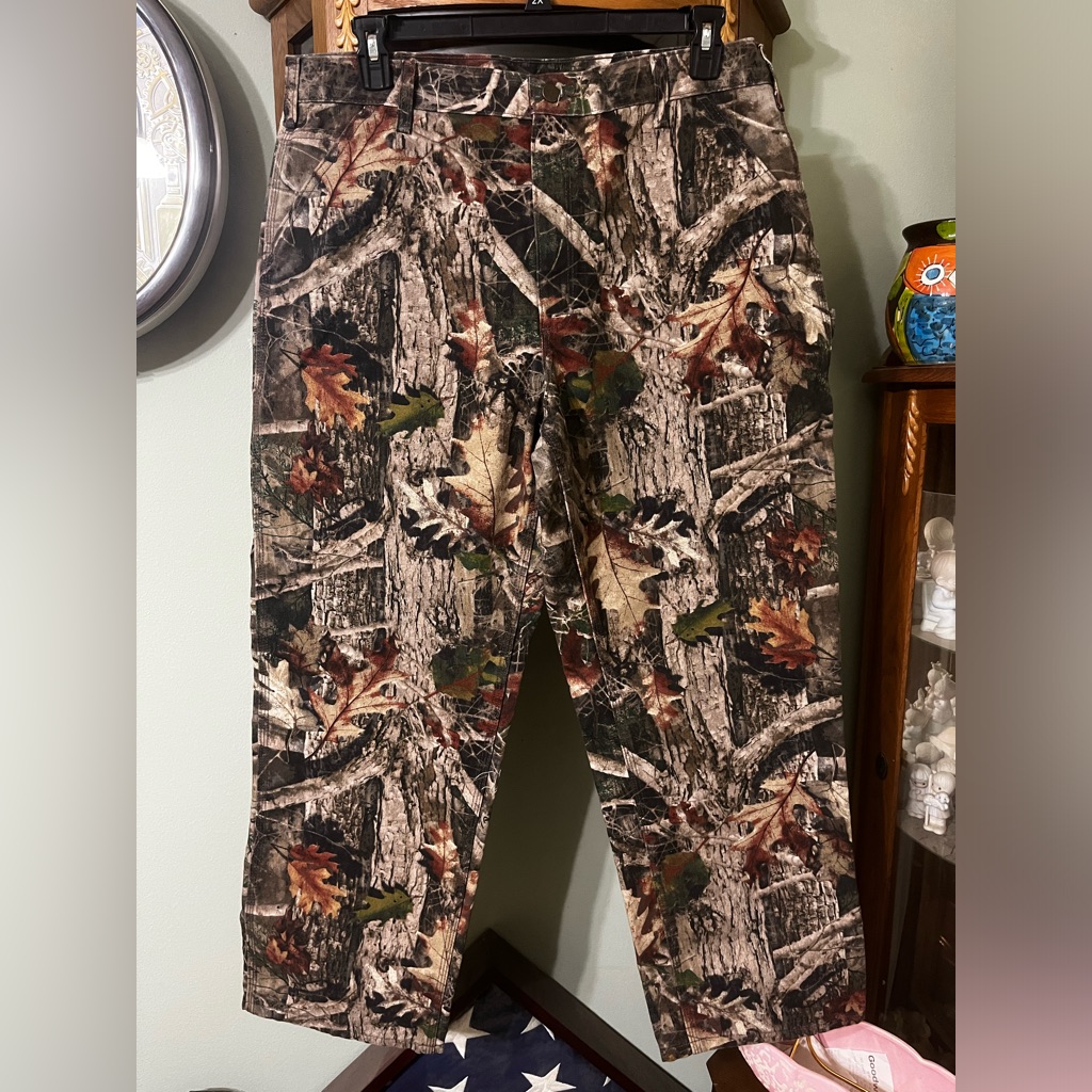 Vtg Carhartt Camouflage True Timber Carpenter Hunting Outdoor Dungarees 38x30